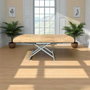 Hanah Home Yan Yari Oval - Mesa de Comedor Extensible, Pino y Blanco